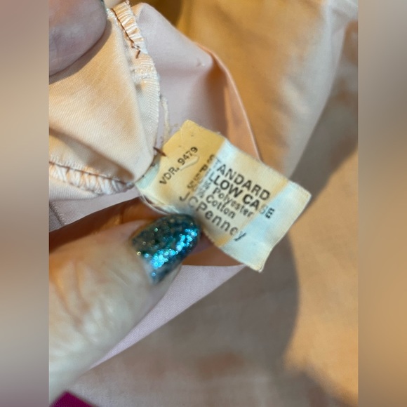 Vtg cotton blend pillowcase JCPenney Standard pink - Picture 5 of 8